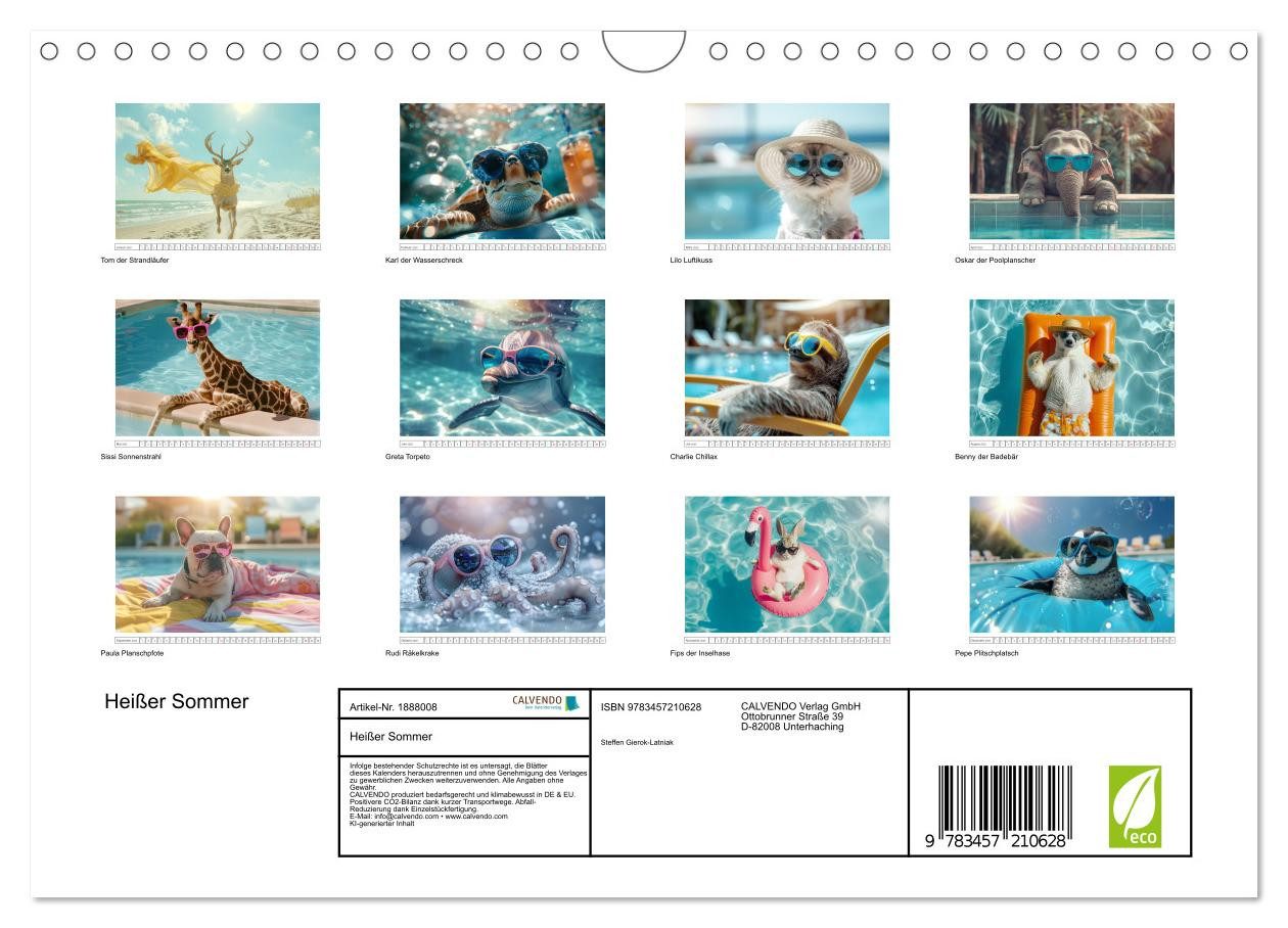 Thumbnail - CALVENDO Wandkalender Heißer Sommer (Wandkalender 2025 DIN A4 quer), CALVENDO Monatskalender