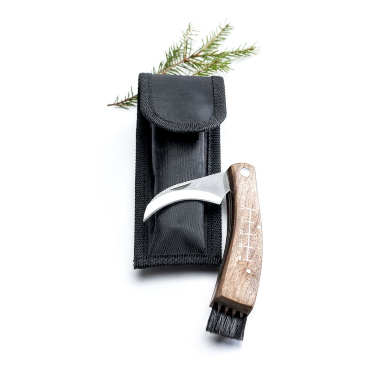 sagaform Allzweckmesser Pilzmesser mit Bürste im Etui, Länge Klinge 7 cm