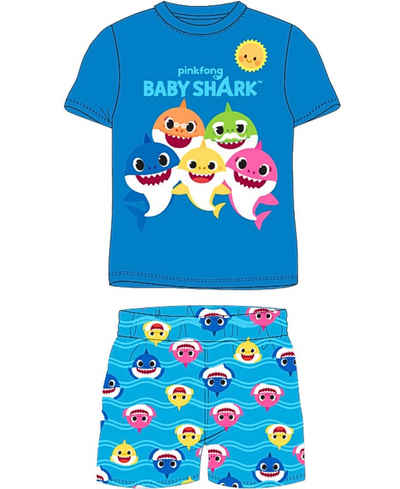 Baby Shark Schlafanzug (2 tlg) Kinder Pyjama Set kurz - Shorty Gr. 92-116 cm