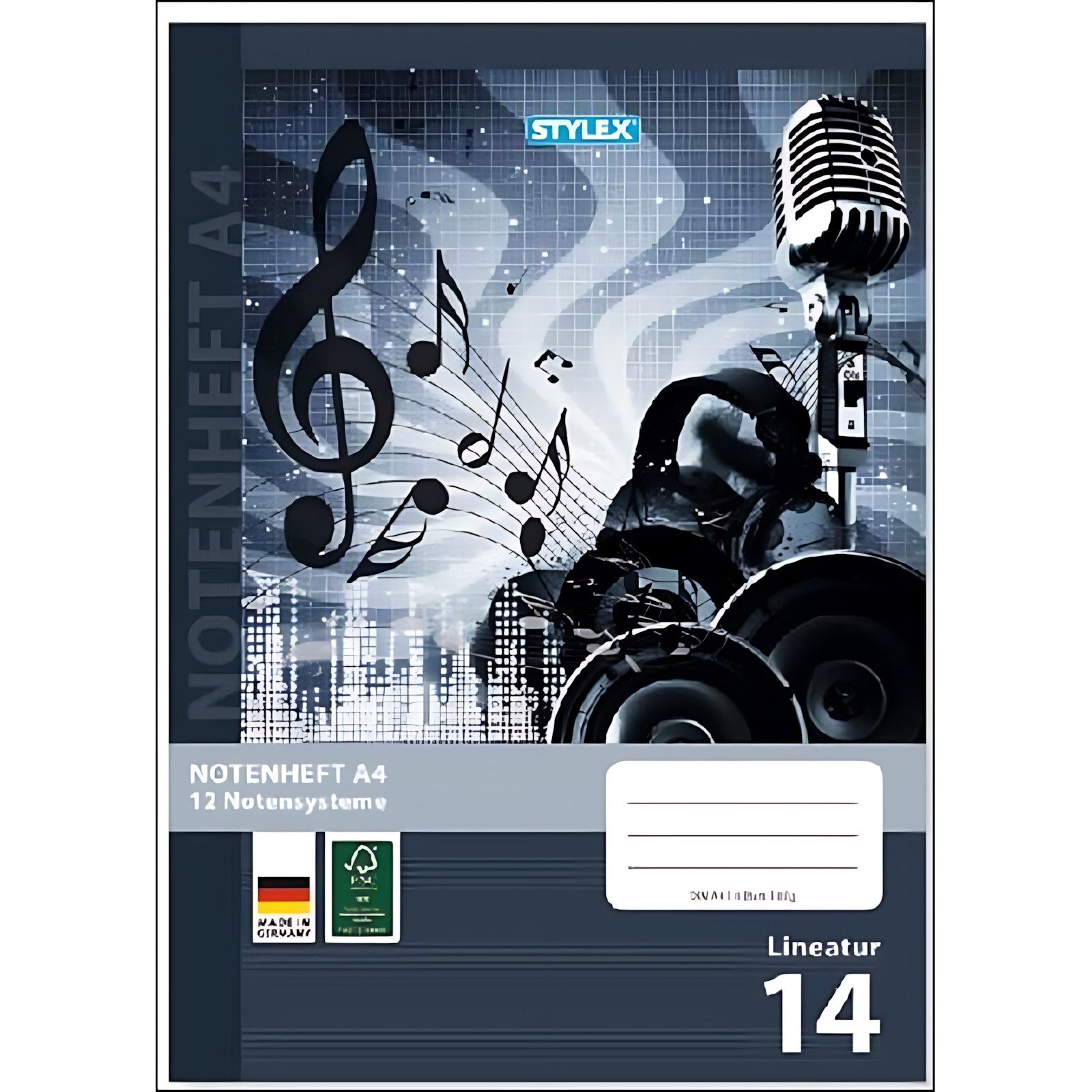 Stylex Schulheft STY Schulheft A4 8 Bl Lineatur 14 Notenheft