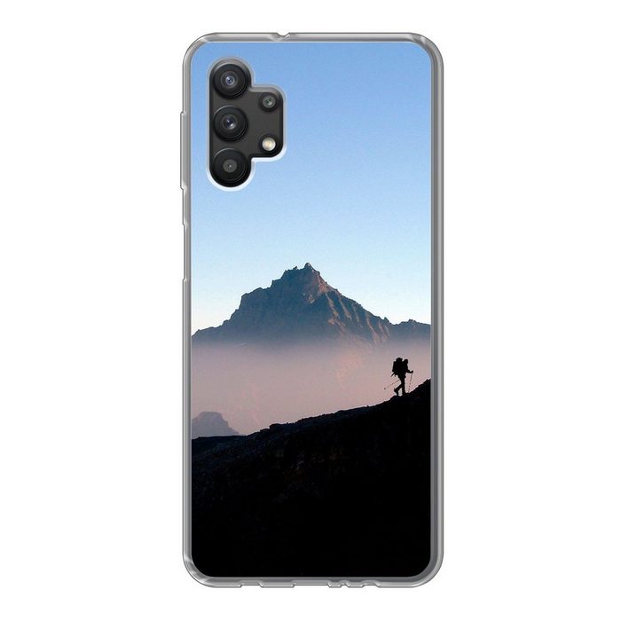 MuchoWow Handyhülle Alpen - Bergsteiger - Berg Handyhülle Samsung Galaxy A32 5G Smartphone-Bumper Print Handy