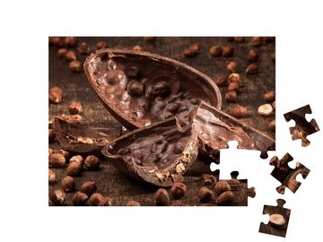puzzleYOU Puzzle Köstliches gefülltes Schokoladen-Ei, 48 Puzzleteile, puzzleYOU-Kollektionen Schokolade