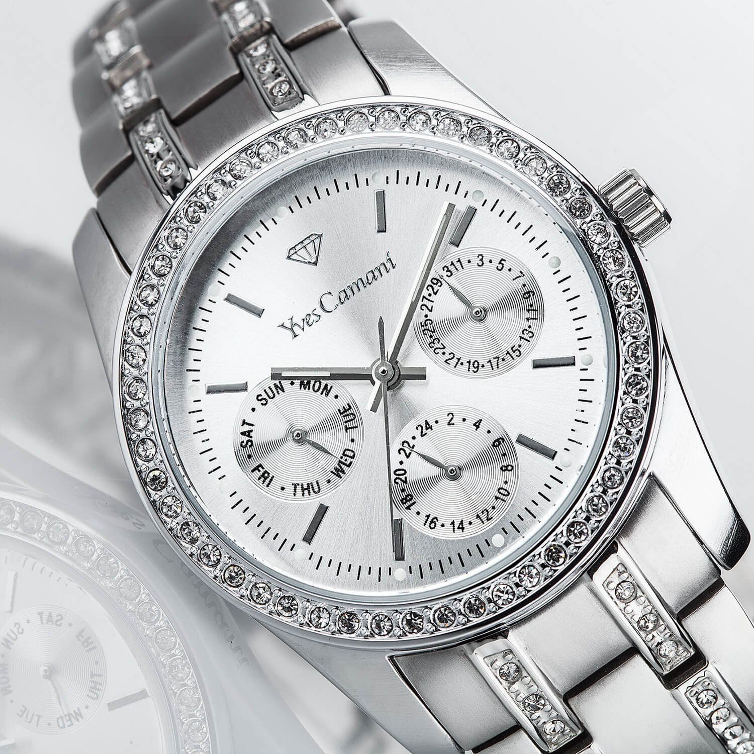 Yves Camani Quarzuhr MIELLE II, Elegantes Design, kratzfestes Mineralglas, Datumsanzeige