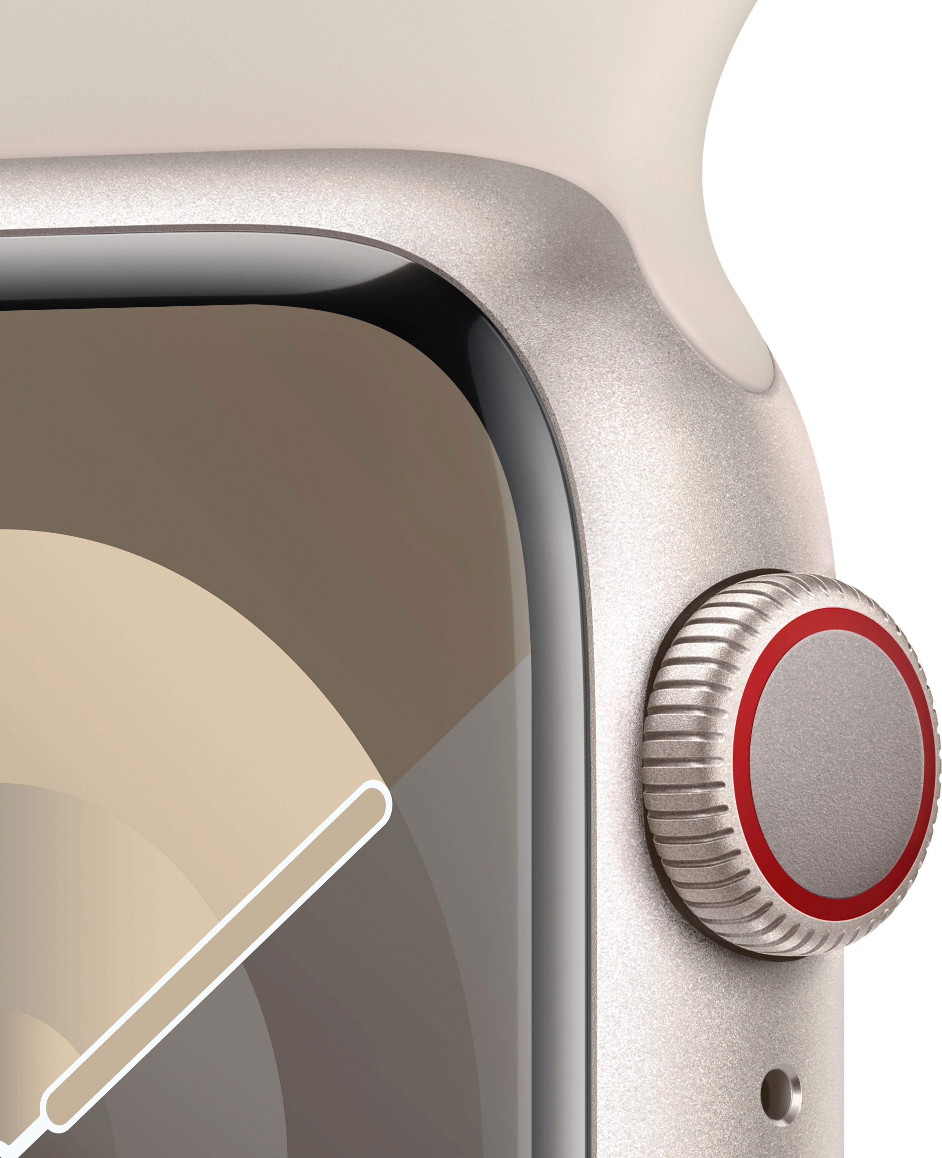 Apple Watch Series 9 GPS + Aluminium 10), | (4,1 Polarstern cm/1,61 Cellular Sport Watch Zoll, OS Band 41mm Polarstern Smartwatch