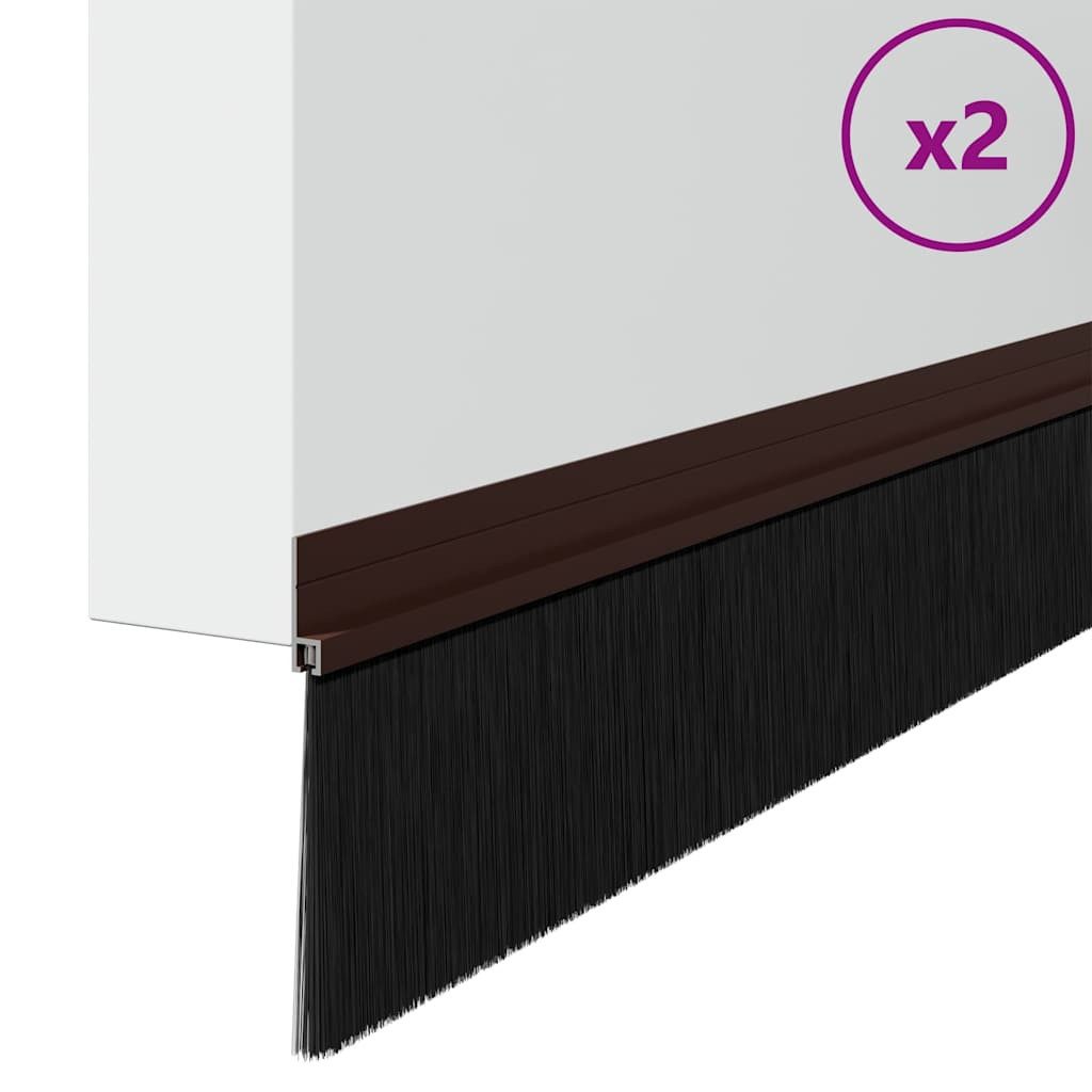 vidaXL Drückergarnitur Selbstklebende Türbürstendichtungen 2 pcs Braun 100 cm, 2-tlg.