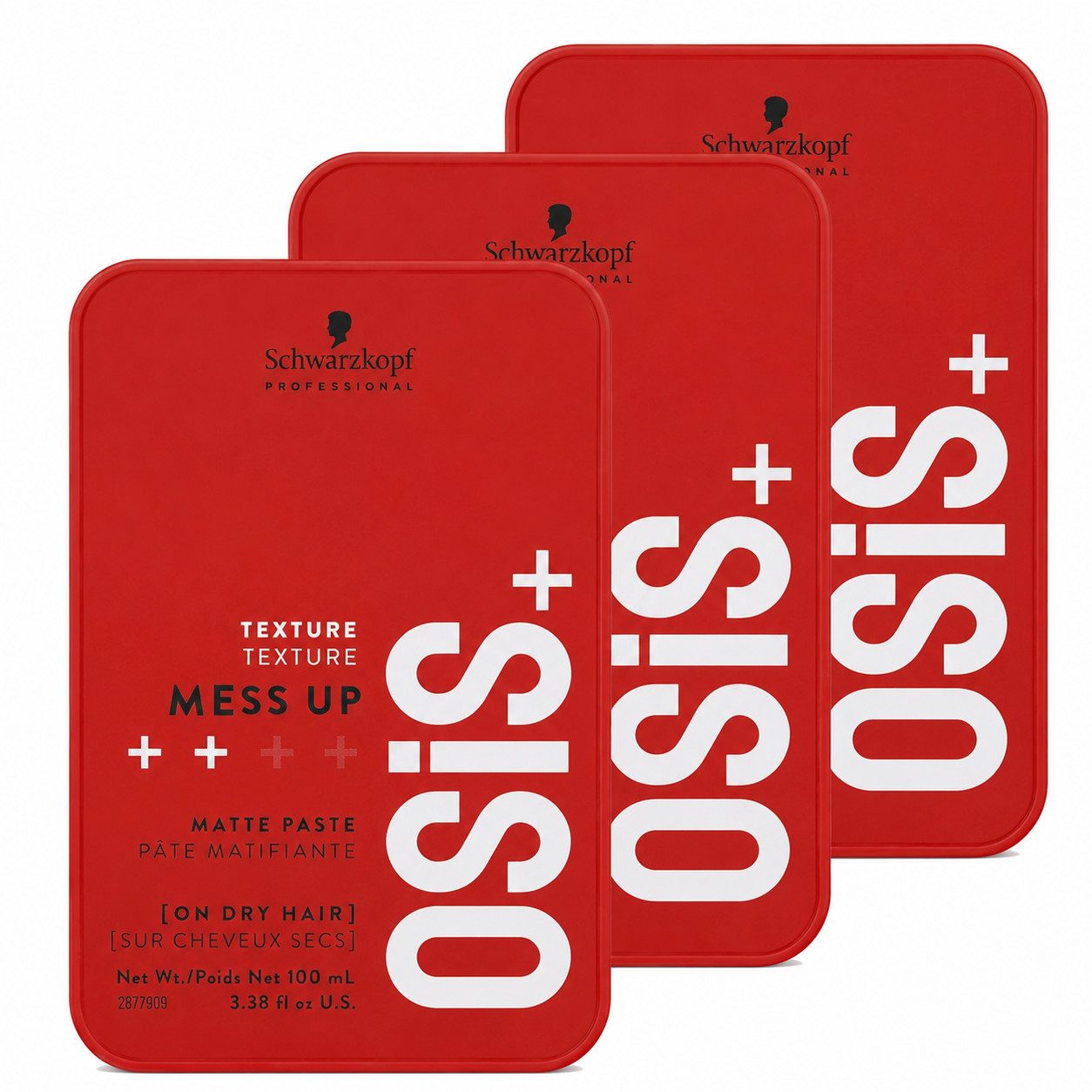 Schwarzkopf Professional Haarstyling-Liquid 3x Schwarzkopf Professional OSiS Mess Up 100 ml, 3-tlg., Matt Paste