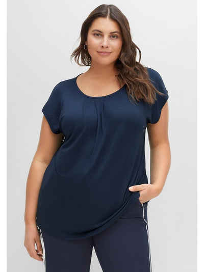 Sheego T-Shirt Große Größen mit gelegten Falten, aus angenehmem Viskosemix