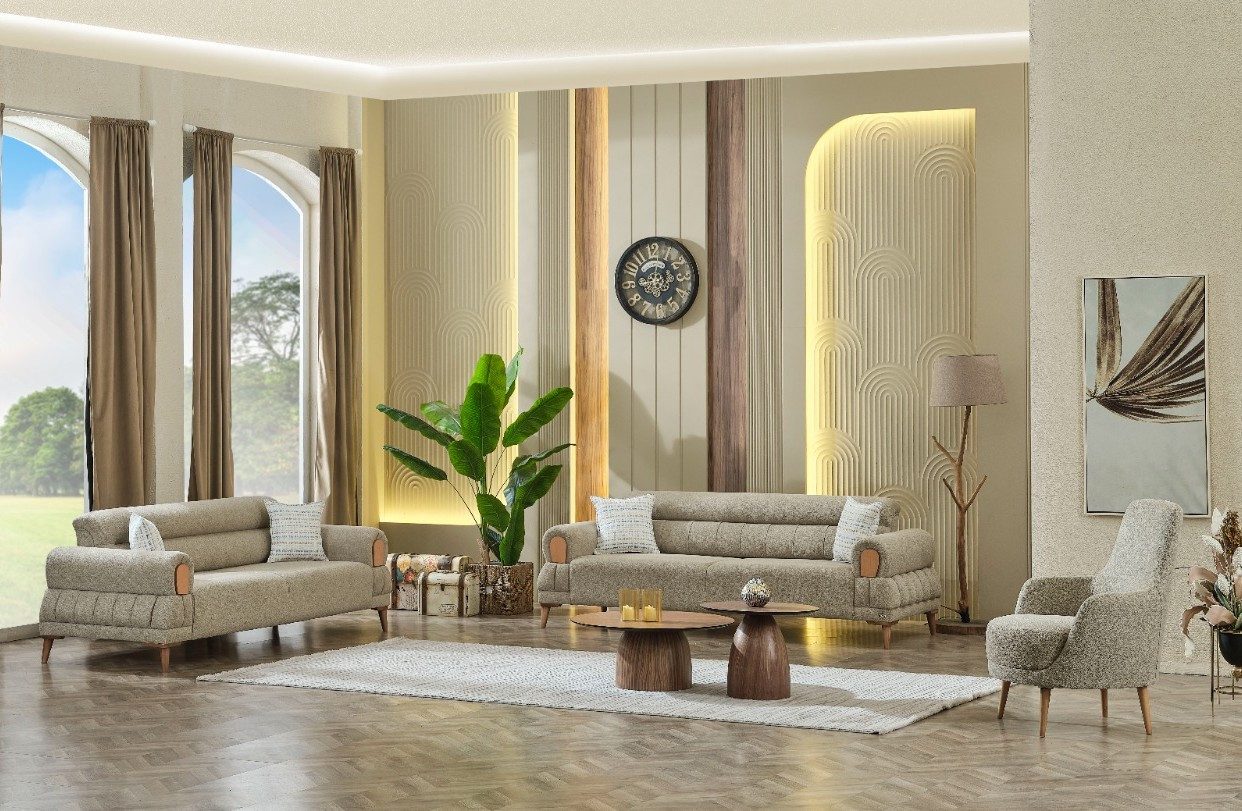 Nobelaa Sofa Sitzgruppe/Sofa Set - Wohnzimmergarnitur "Marivela" 3+3+1