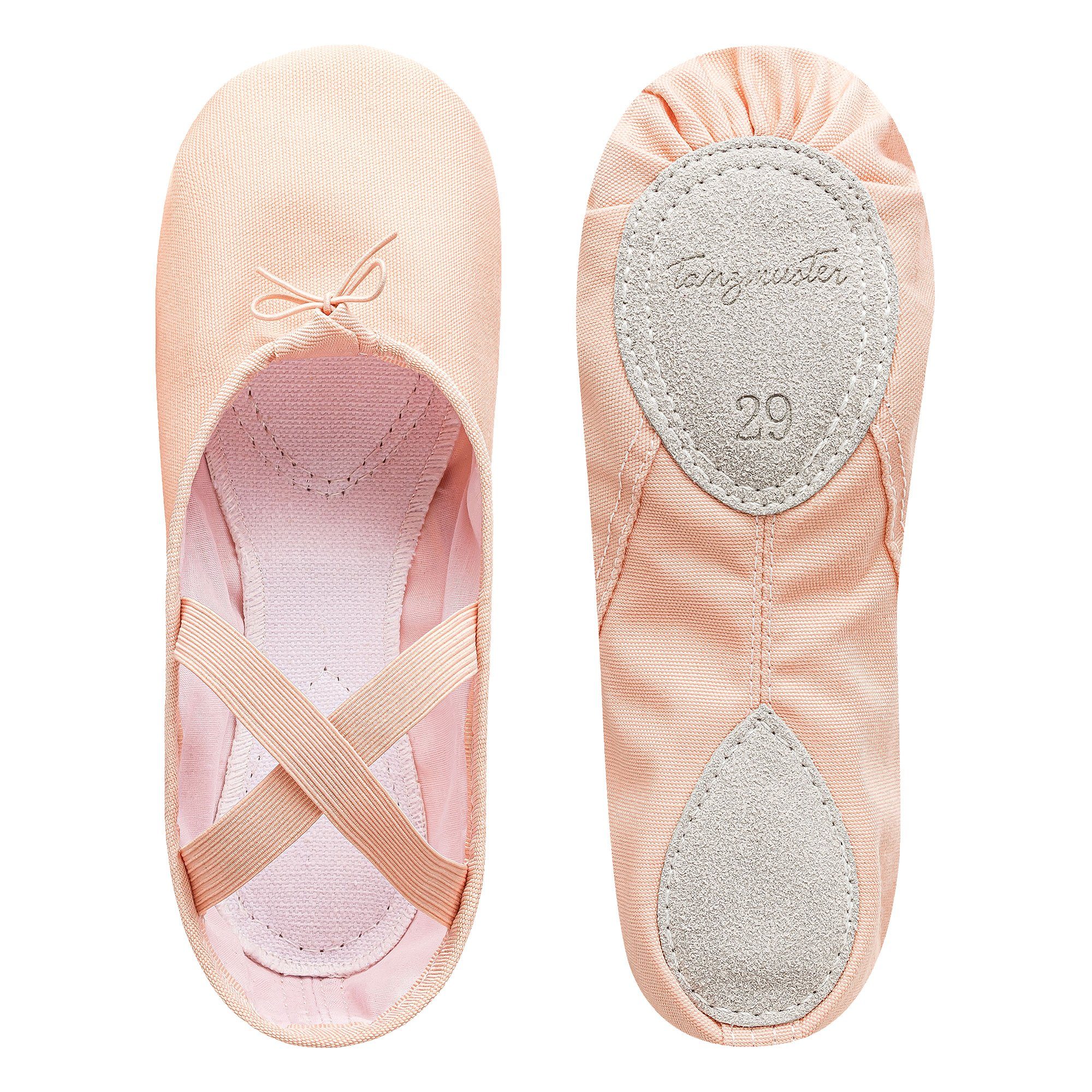 tanzmuster Ballettschuhe Charlie mit geteilter Ledersohle Tanzschuh Ballettschläppchen für Mädchen