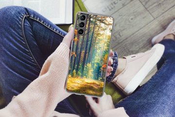 MuchoWow Handyhülle Wald - Sonne - Natur - Herbst, Phone Case, Handyhülle Samsung Galaxy S21, Silikon, Schutzhülle