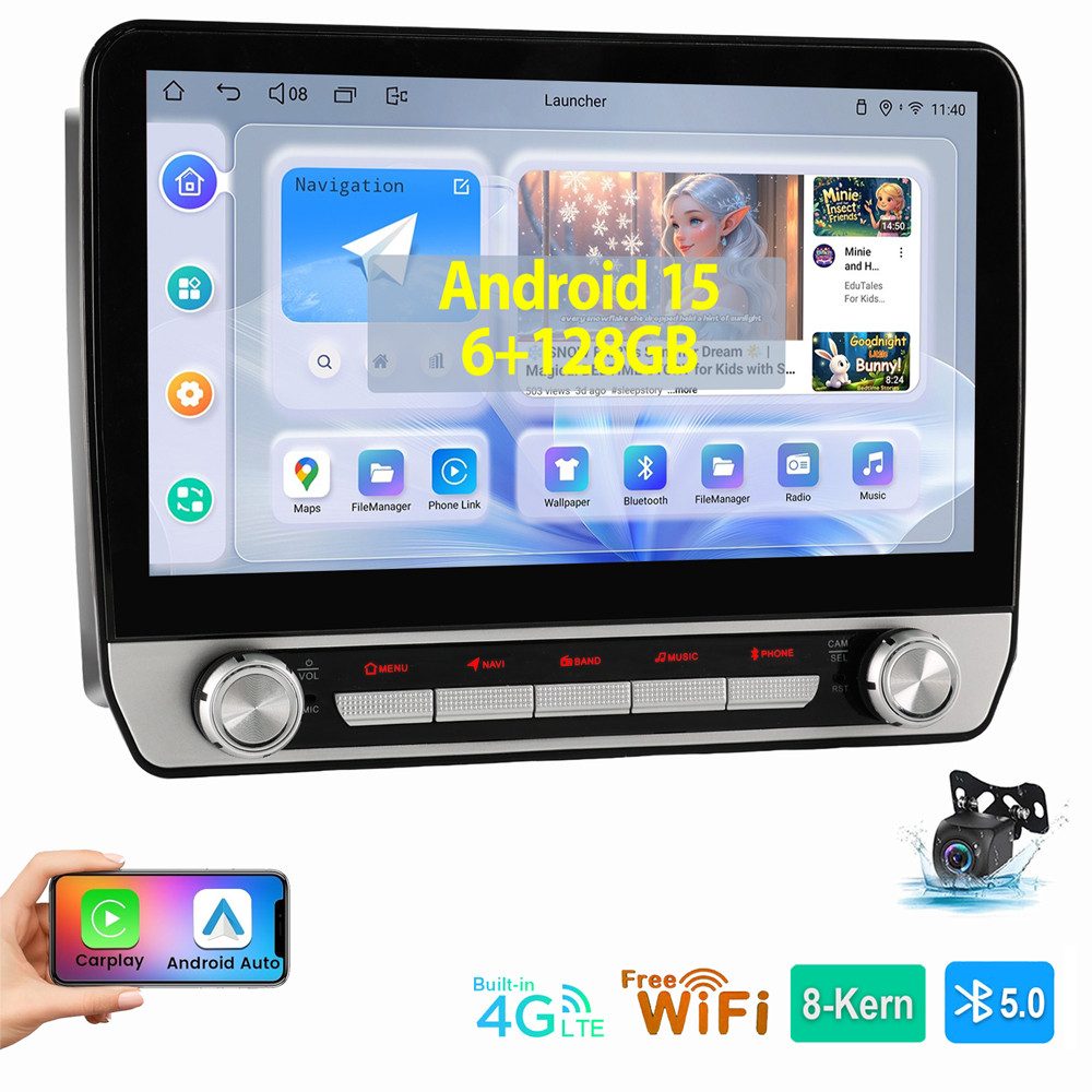 ESSGOO 10,1" Für Audi A4 2000-08 S4 8E 8H B6 B7 Carplay GPS Autoradio (RDS, Digitalradio (DAB), FM)