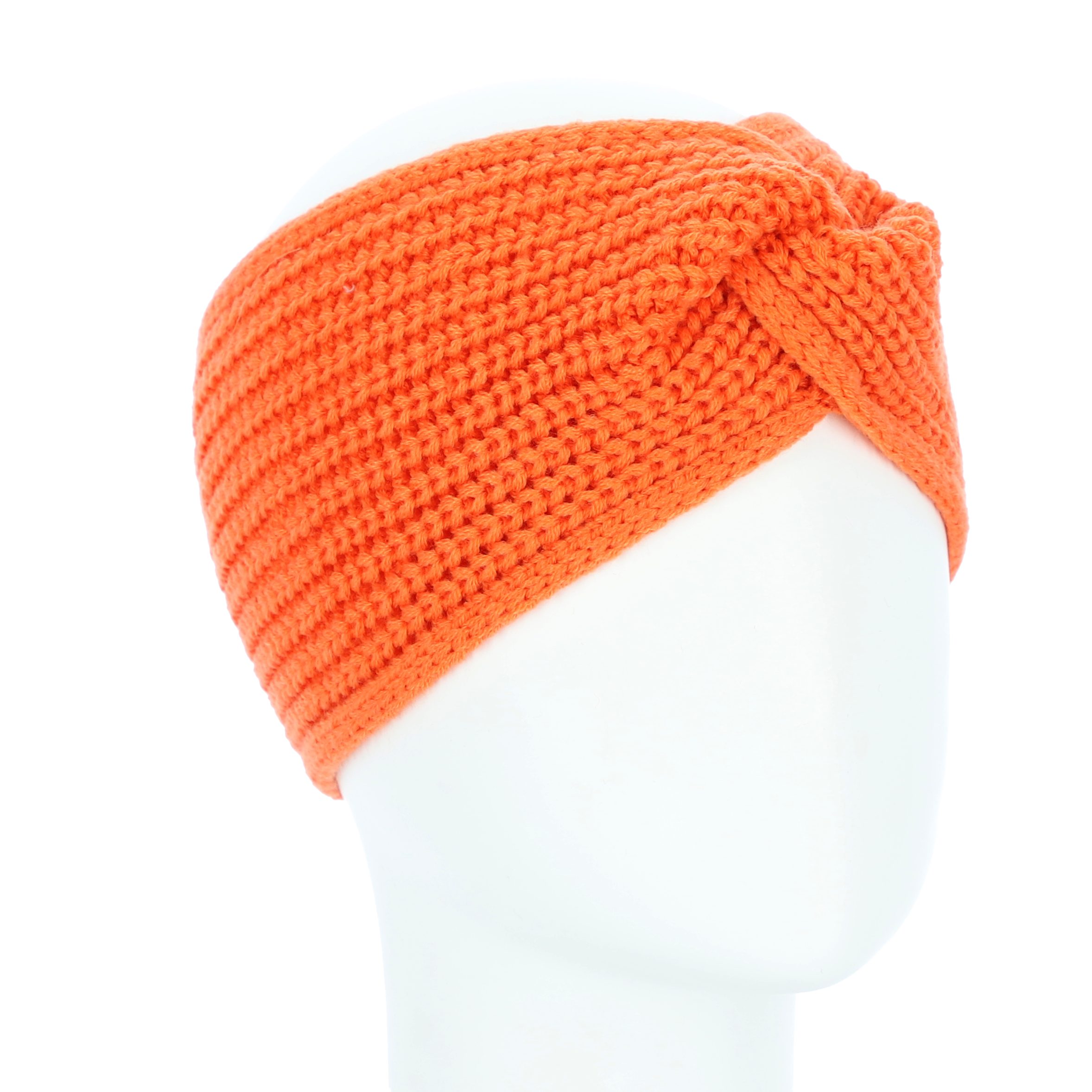 halsüberkopf Accessoires orange Knoten Rippe mit Strick-Stirnband mit optischen Stirnband
