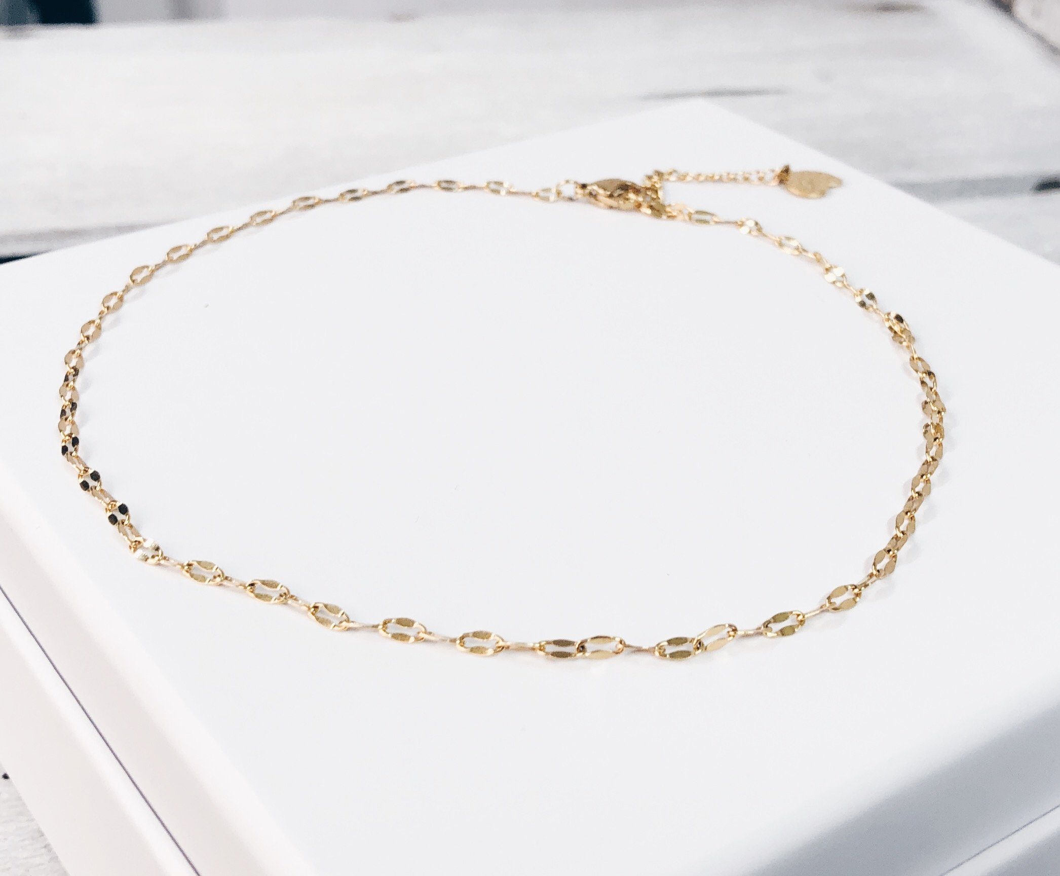 Hey Happiness Choker Rolo Kette Damen, Kurze Edelstahl Halskette ohne Anhänger, wasserfest