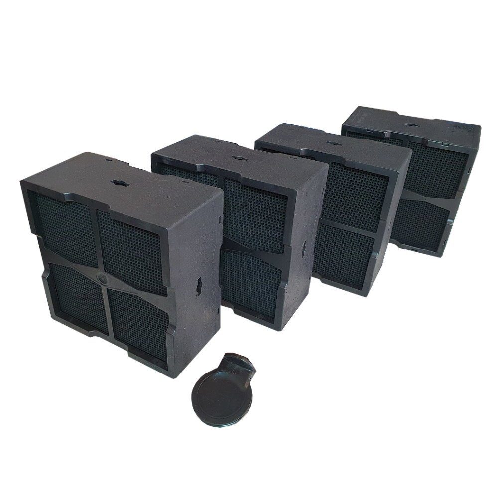 BAUKNECHT Aktivkohlefilter 4er Set - Passend für Bauknecht Muldenlüfter BVH 92 2B K, FKVHS und UF