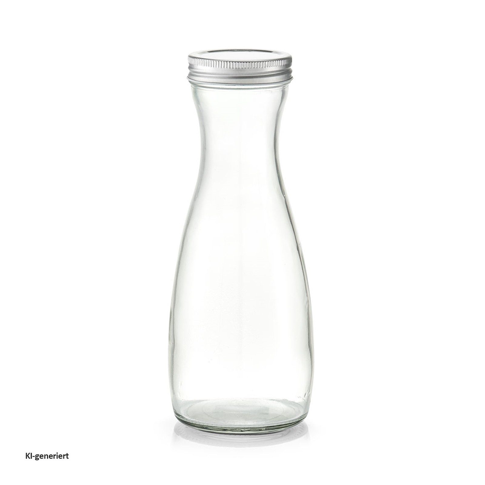 Zeller Present Karaffe Glaskaraffe mit Metalldeckel 1000 ml, (1-tlg), Glaskrug Glasflasche Dekanter