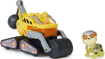 Spin Master Spielzeug-Auto Paw Patrol - Movie II - Basic Themed Vehicles Rubble, Baustellenfahrzeug mit Welpenfigur, Licht- und Soundeffekt