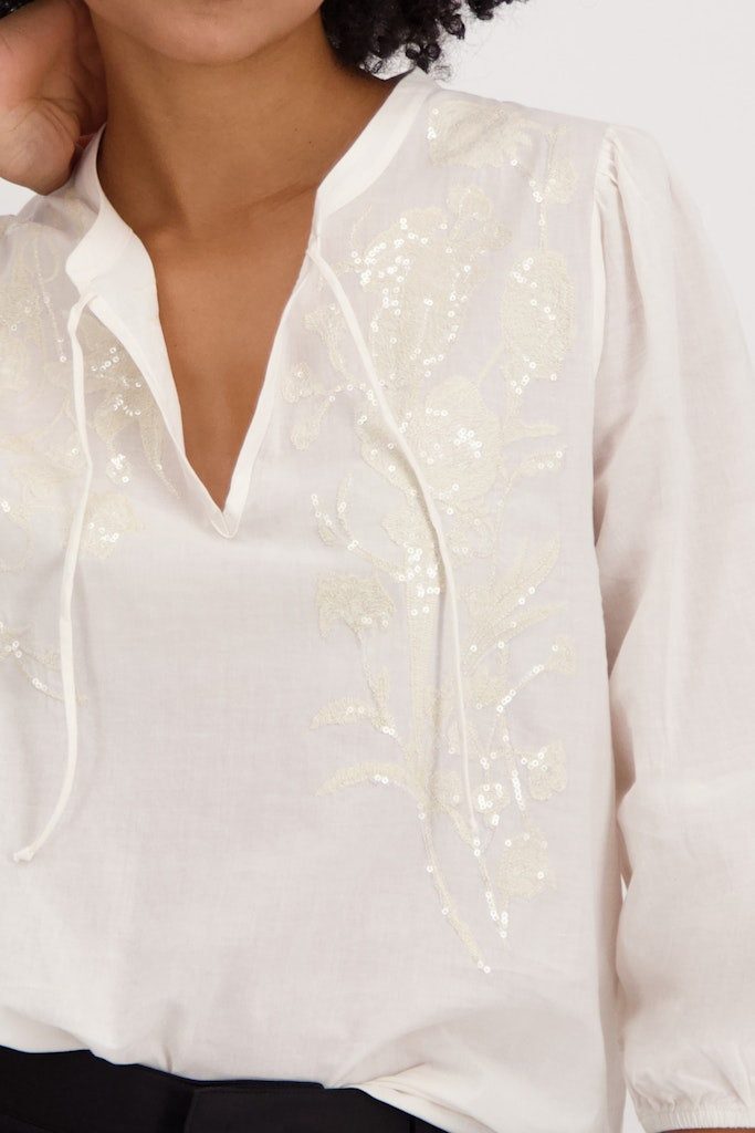 Monari Kurzarmshirt Bluse mit Blumenmuster seashell günstig online kaufen