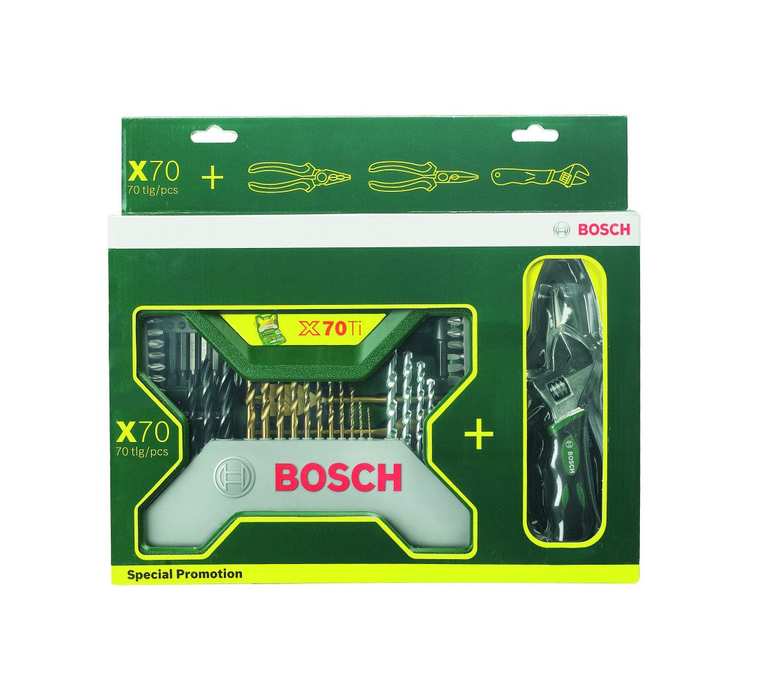 BOSCH Bohrer- und Bitset Bosch Bit-Bohrer Set X-Line 70-teilig inkl.