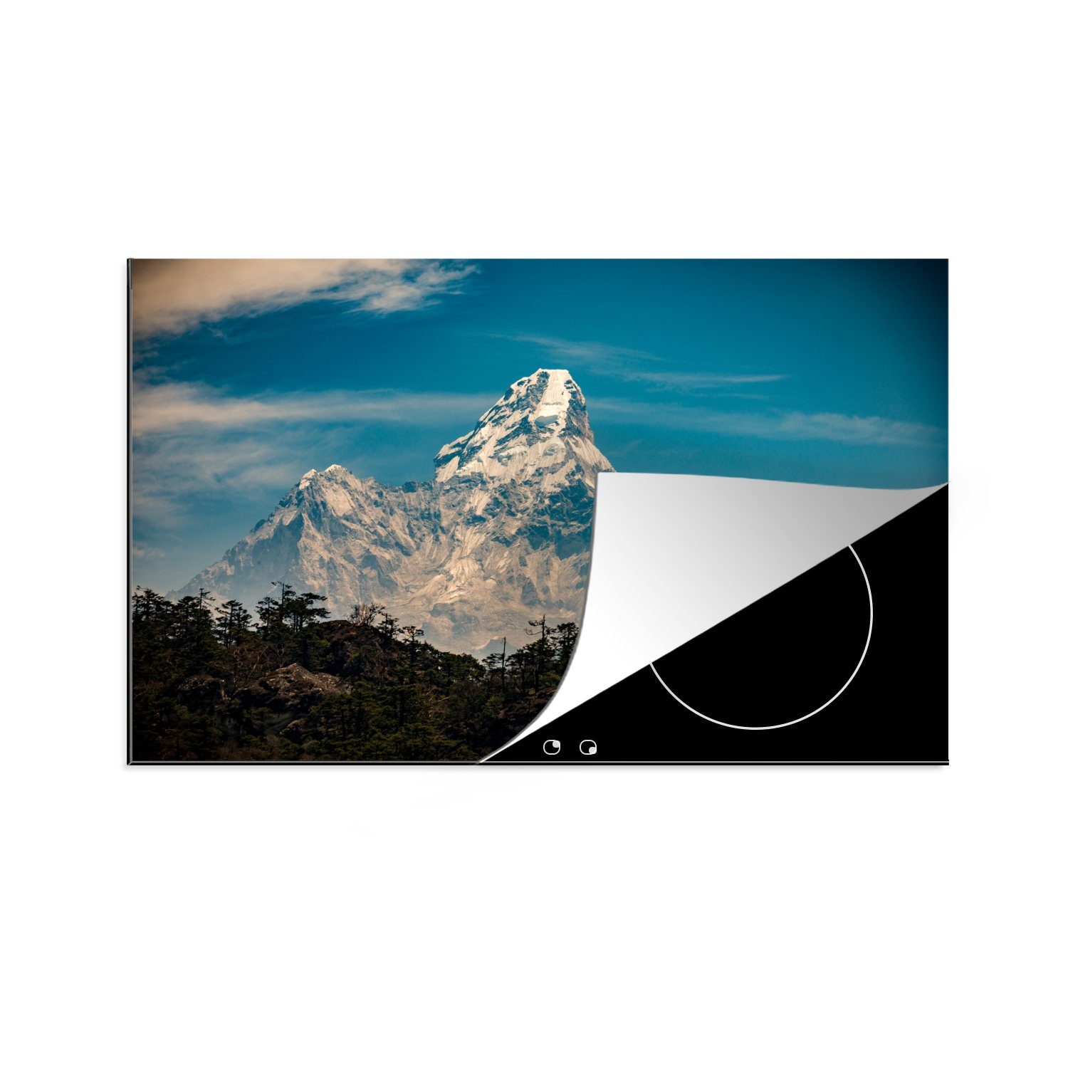 MuchoWow Herdblende-/Abdeckplatte Der Mount Everest aus der Ferne, Vinyl, (1 tlg), 81x52 cm, Induktionskochfeld Schutz für die küche, Ceranfeldabdeckung