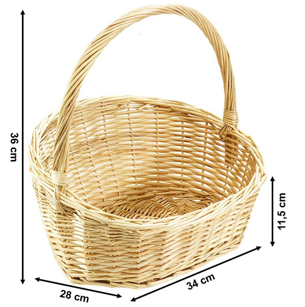 Kobolo Dekokorb Geschenkkorb Präsentkorb natur Weide 35x30x34 cm (1 Stück, 1 St., kein Set), mit Henkel