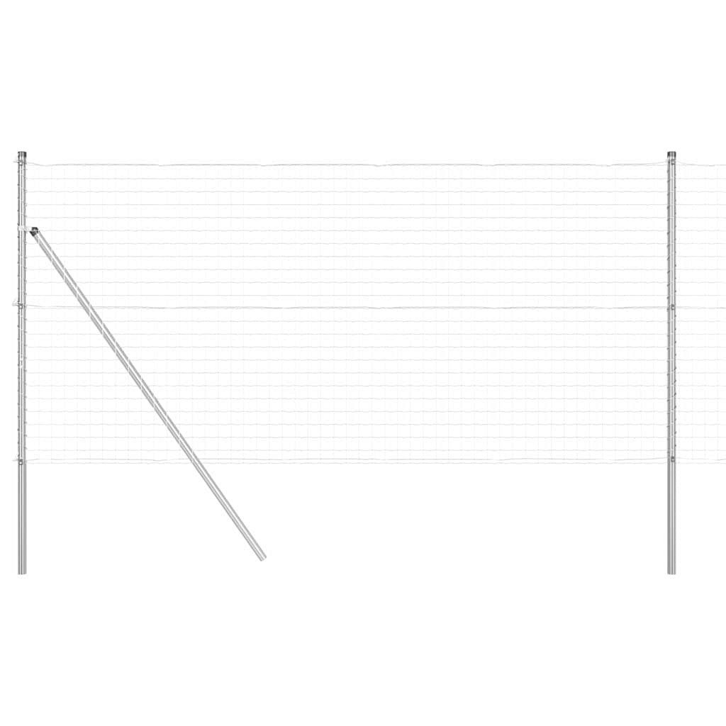 vidaXL Gartenzaun Bodenmontierter Euro-Zaun 10 x 1,2 m Verzinkter Stahl Silber, (1-St)