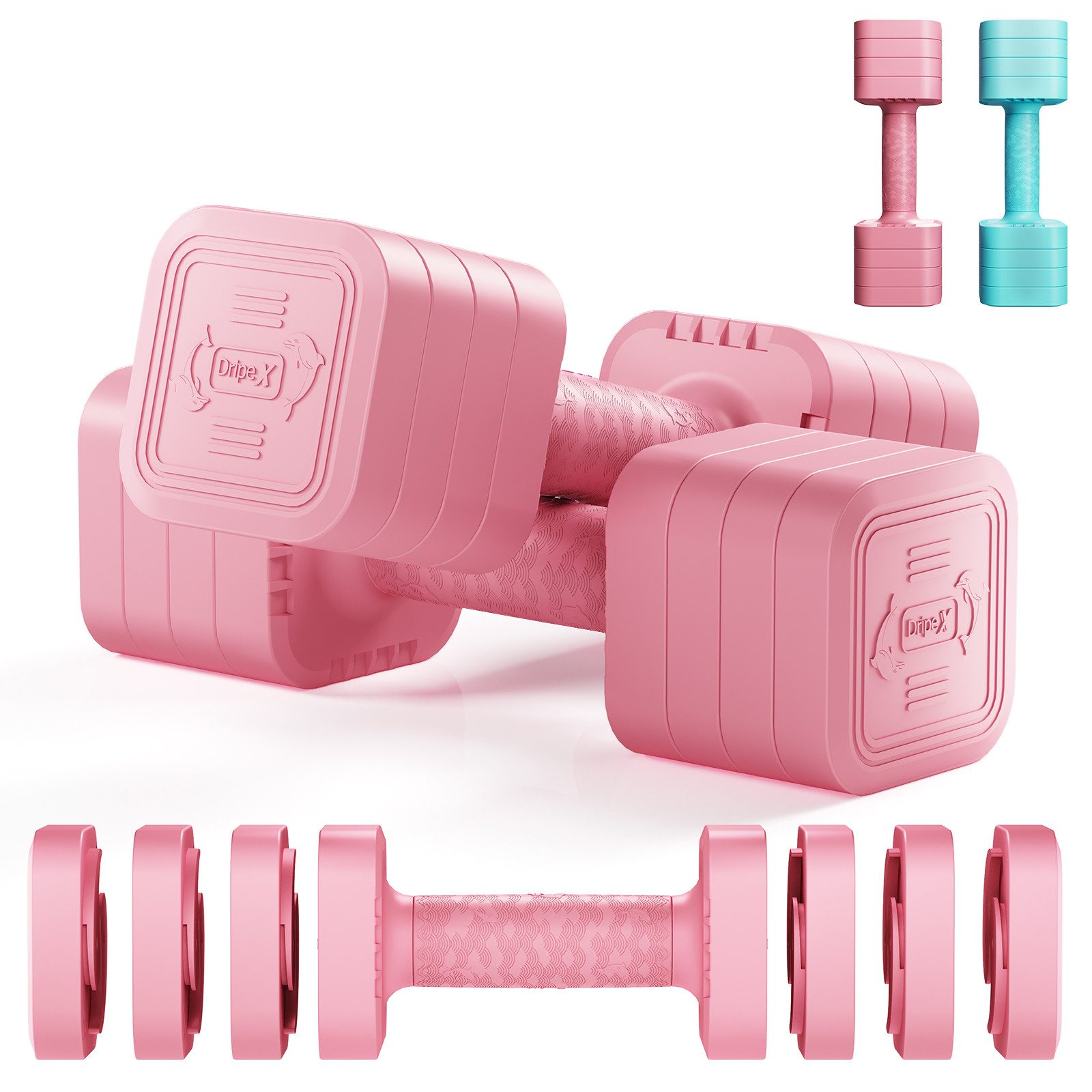 Hantel-Set verstellbare Hanteln Set 2er 2,5kg/5kg, justierbare 6 Hantelplatten