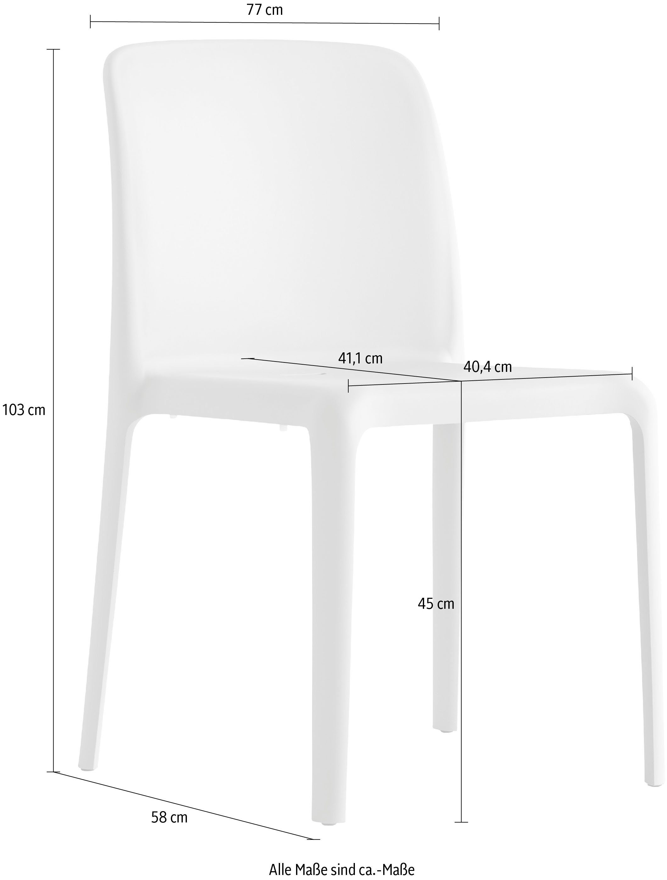 4-Fußstuhl rot oxid connubia 4 (Set, matt St)