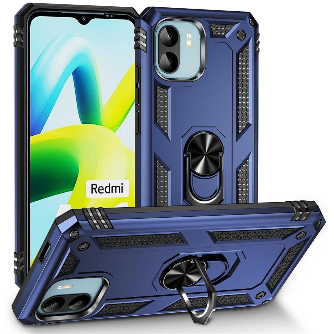 CoolGadget Handyhülle Armor Shield Case für Xiaomi Redmi A1 6,52 Zoll, Outdoor Cover Magnet Ringhalterung Handy Hülle für Redmi A1