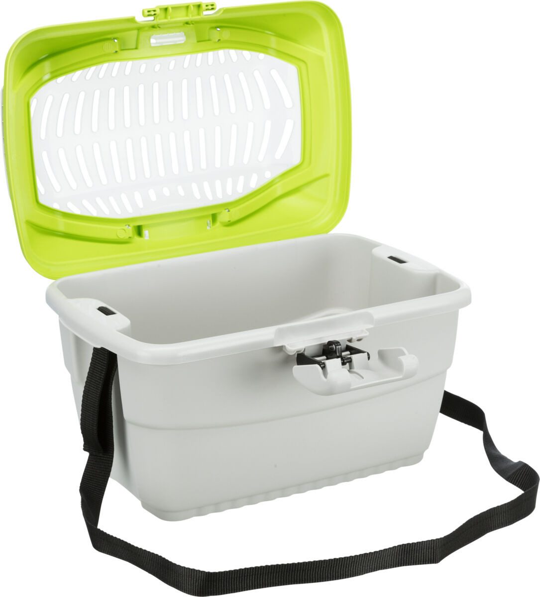TRIXIE Tiertransportbox Transportbox Mini-Capri - hellgrau/grün - 40 × 22 × 30 cm