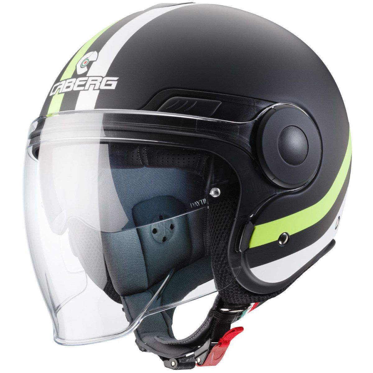 Caberg Motorradhelm Caberg Uptown Chrono matt-schwarz / weiß-fluo-gelb XS