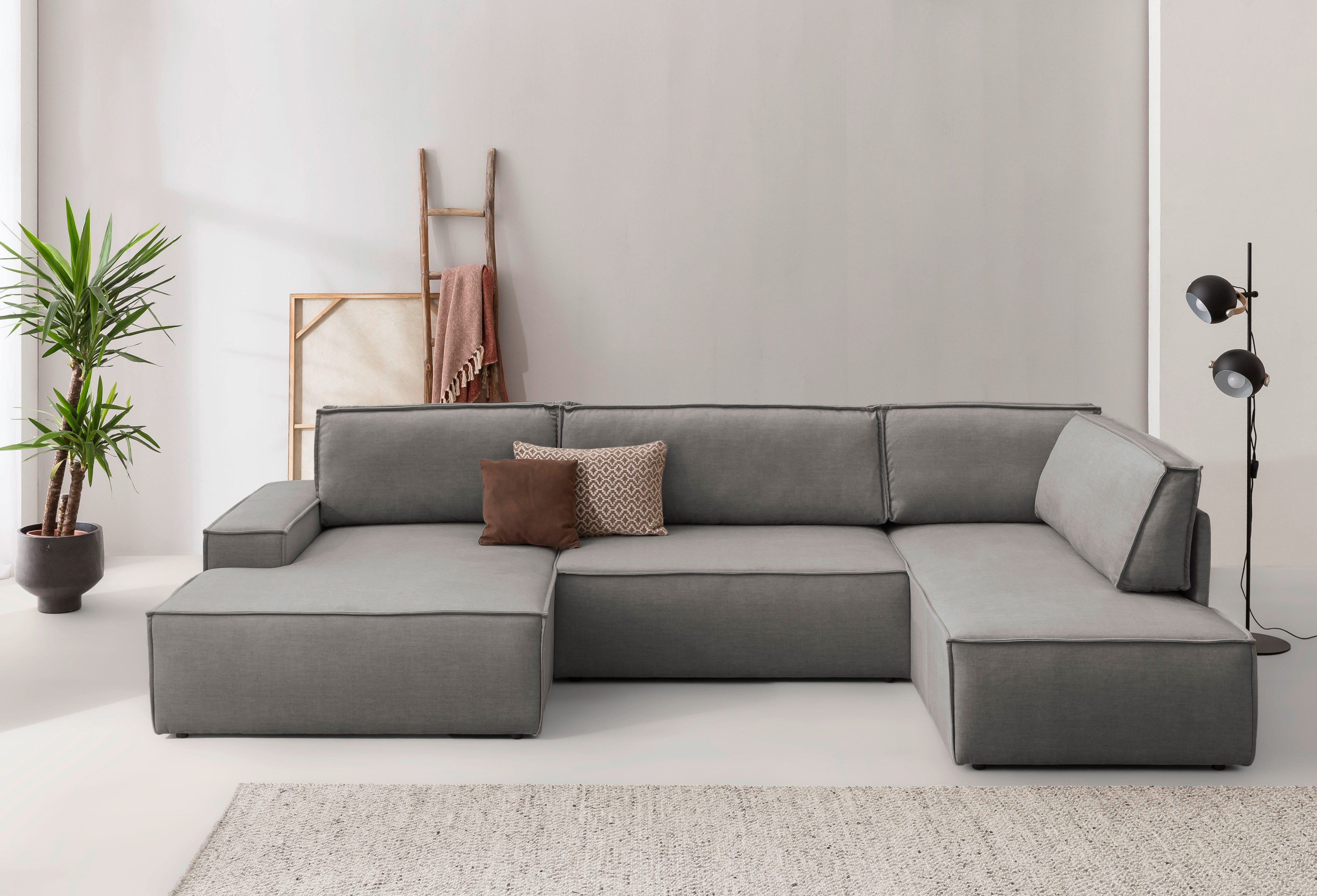 Home affaire Wohnlandschaft "SHERWOOD 329 cm, U-Form, Schlafsofa,", Schlaff günstig online kaufen