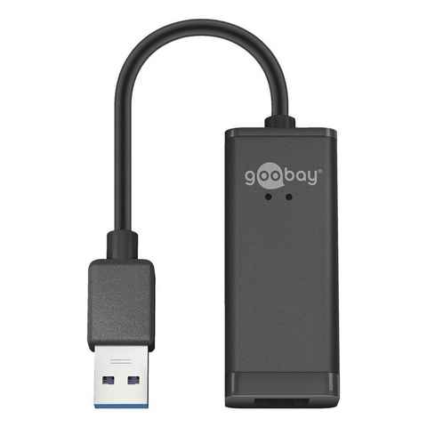 Goobay Netzwerk-Adapter USB 3.0-Stecker Typ A / RJ45-Buchse zu Stecker / Kupplung, 10 cm