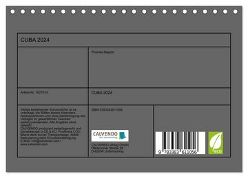 CALVENDO Wandkalender CUBA 2024 (Tischkalender 2024 DIN A5 quer), CALVENDO Monatskalender