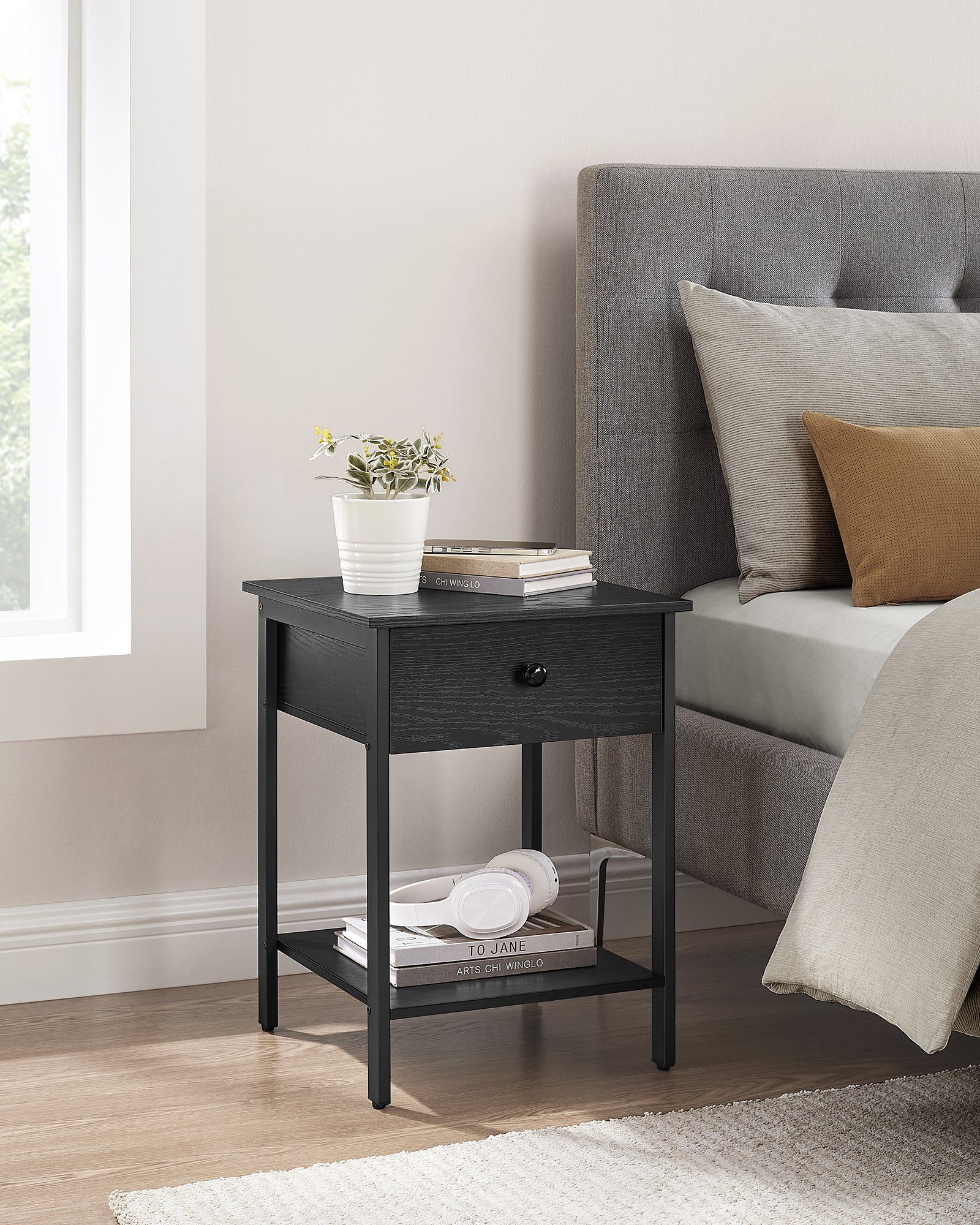 VASAGLE Nachttisch (1-St), Beistelltisch mit Schublade und Ablage, einfache günstig online kaufen