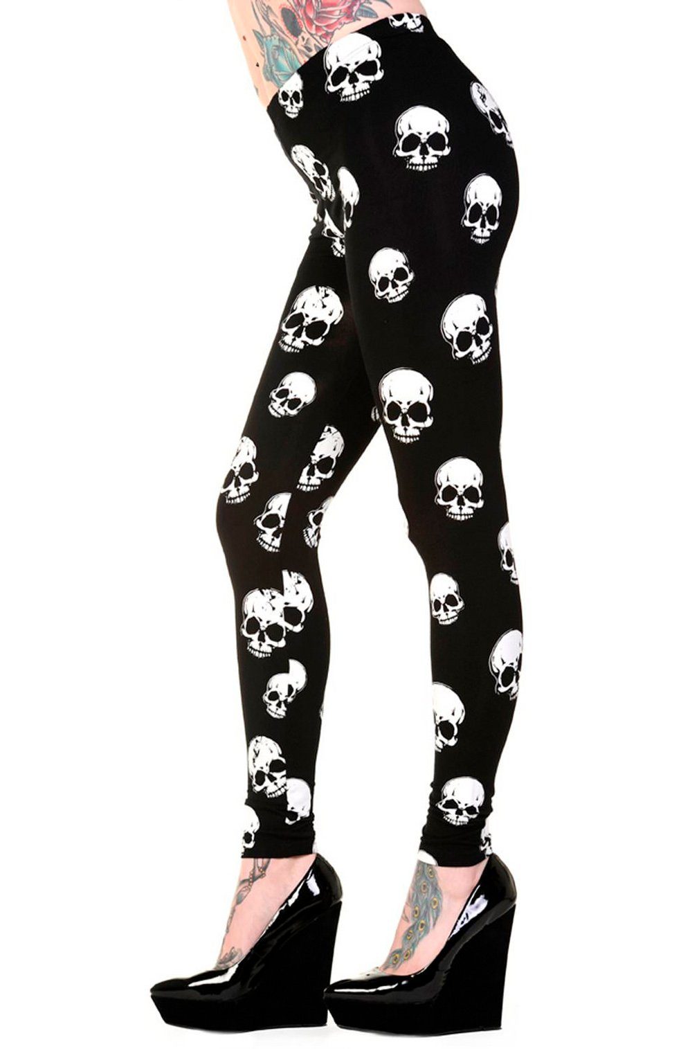 Banned Leggings Skulls Totenkopf Allover Print