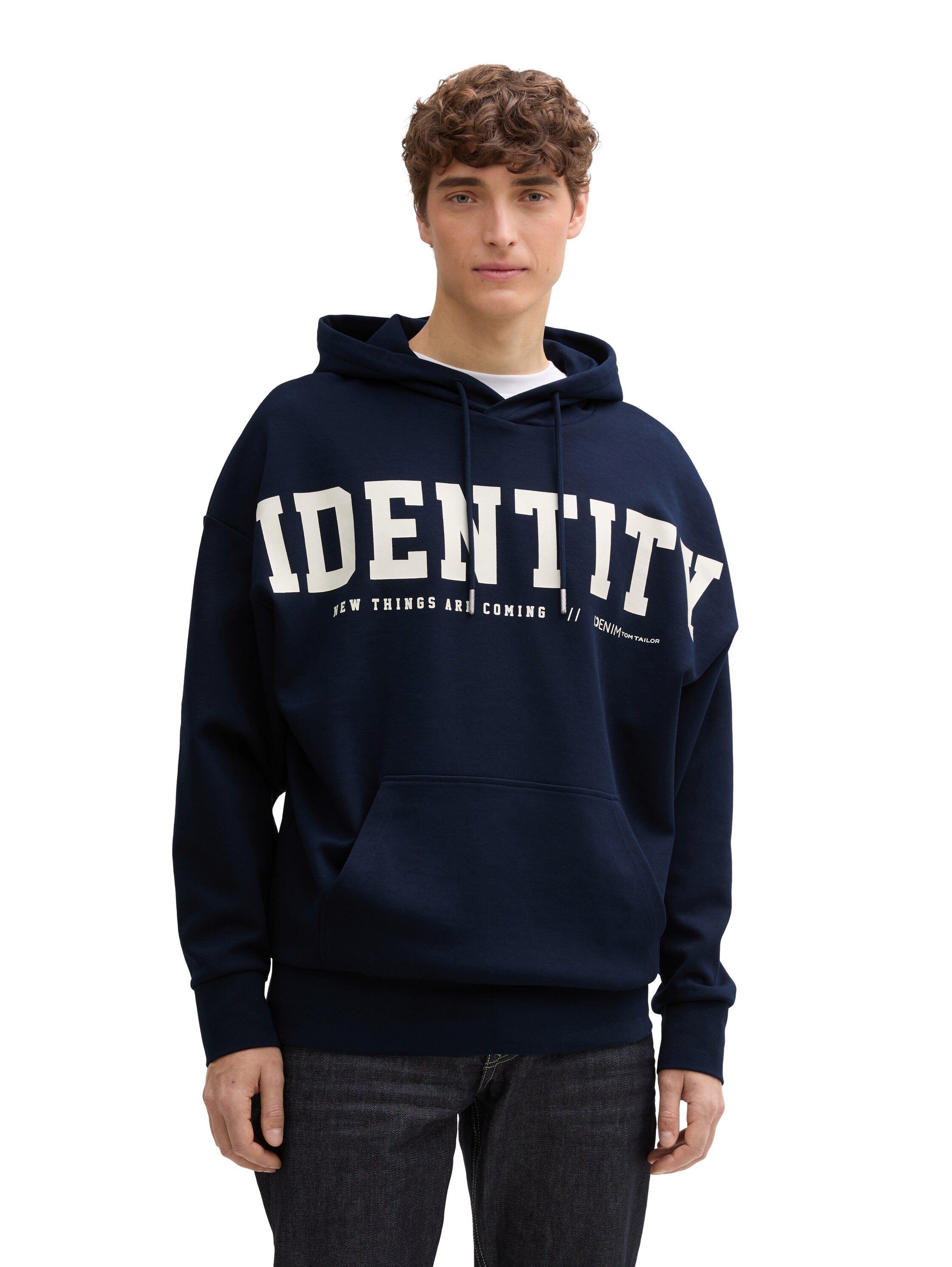 TOM TAILOR Denim Kapuzensweatshirt mit Statement-Print