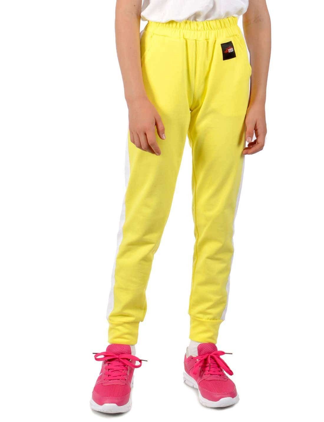 Sporthose Mädchen Stoff Freizeithose Streifeneinsatz 30358