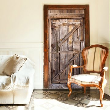 murimage® Türtapete Türtapete Holz Tür 86 x 200 cm Eingang Bretter Vintage Rustikal Tapete Fototapete inklusive Kleister