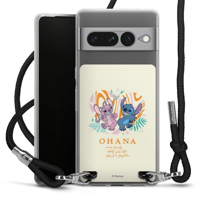 DeinDesign Handyhülle Lilo & Stitch Offizielles Lizenzprodukt Disney Stitch and Angel Google Pixel 7 Pro Handykette Hülle mit Band Case zum Umhängen