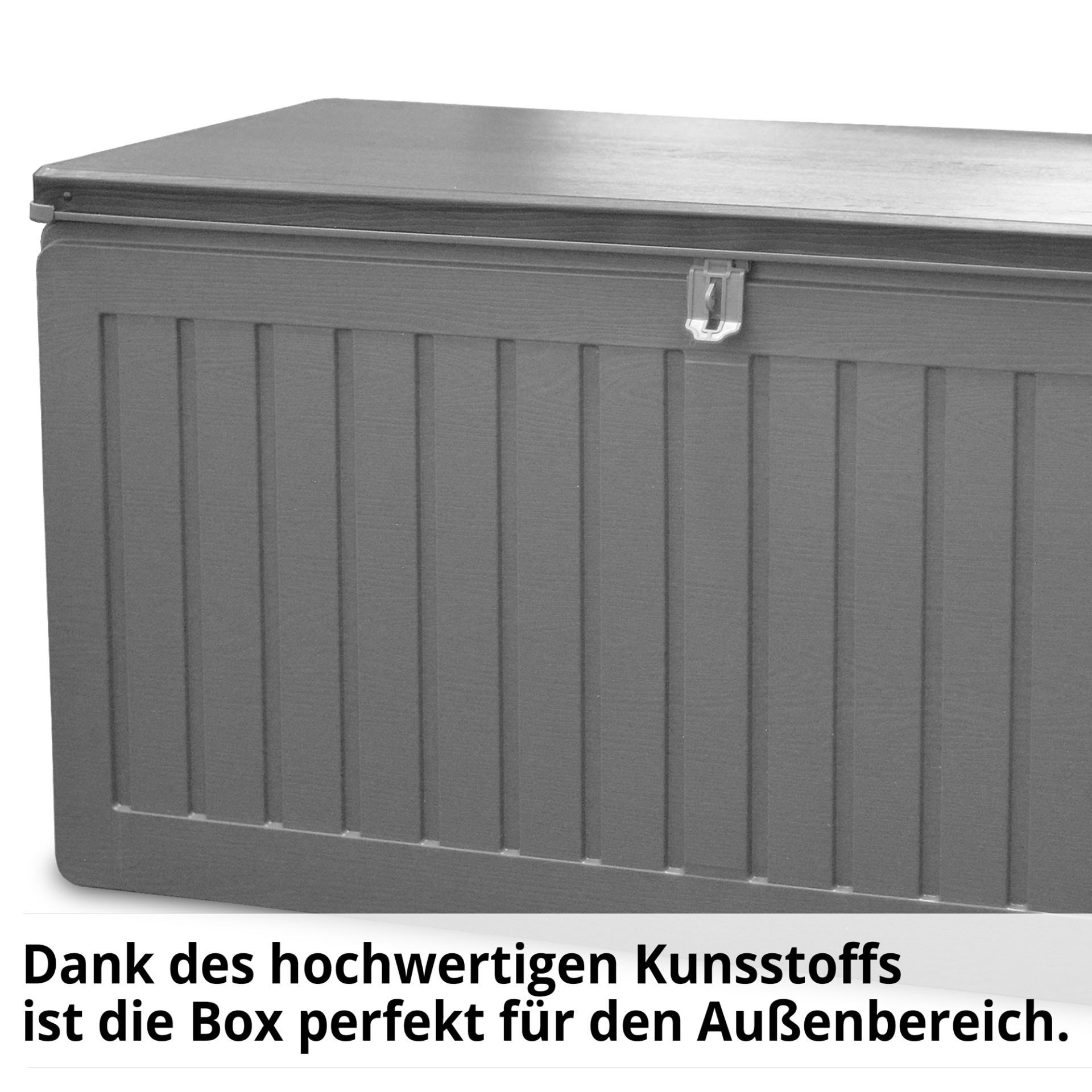 Hecht Auflagenbox BOX L 270 Liter Gartenbox Kissenbox wetterfest (1 St), UV-beständig abschließbar Outdoor Aufbewahrungsbox