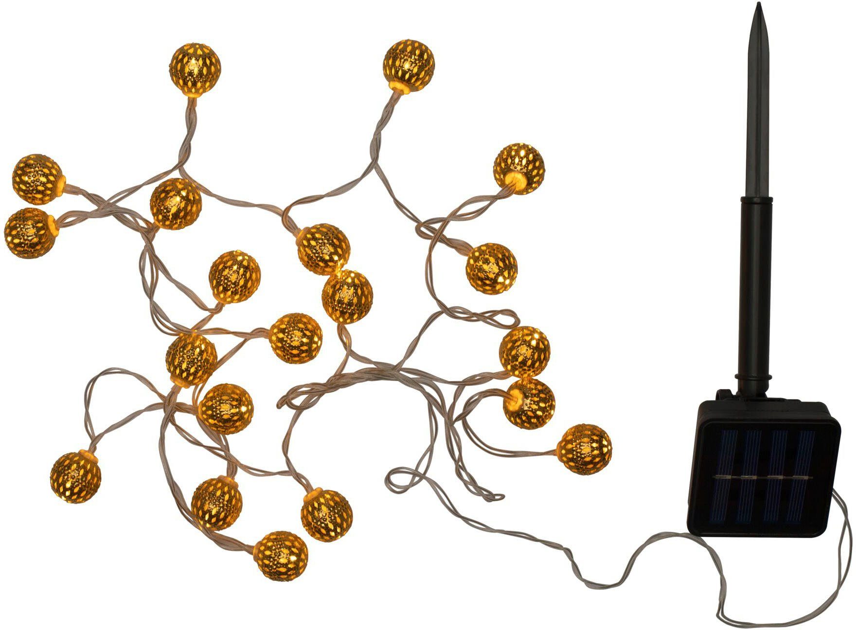 Pauleen LED-Lichterkette Sunshine Glamour, 20-flammig, 20-flammig, Solarbetrieben