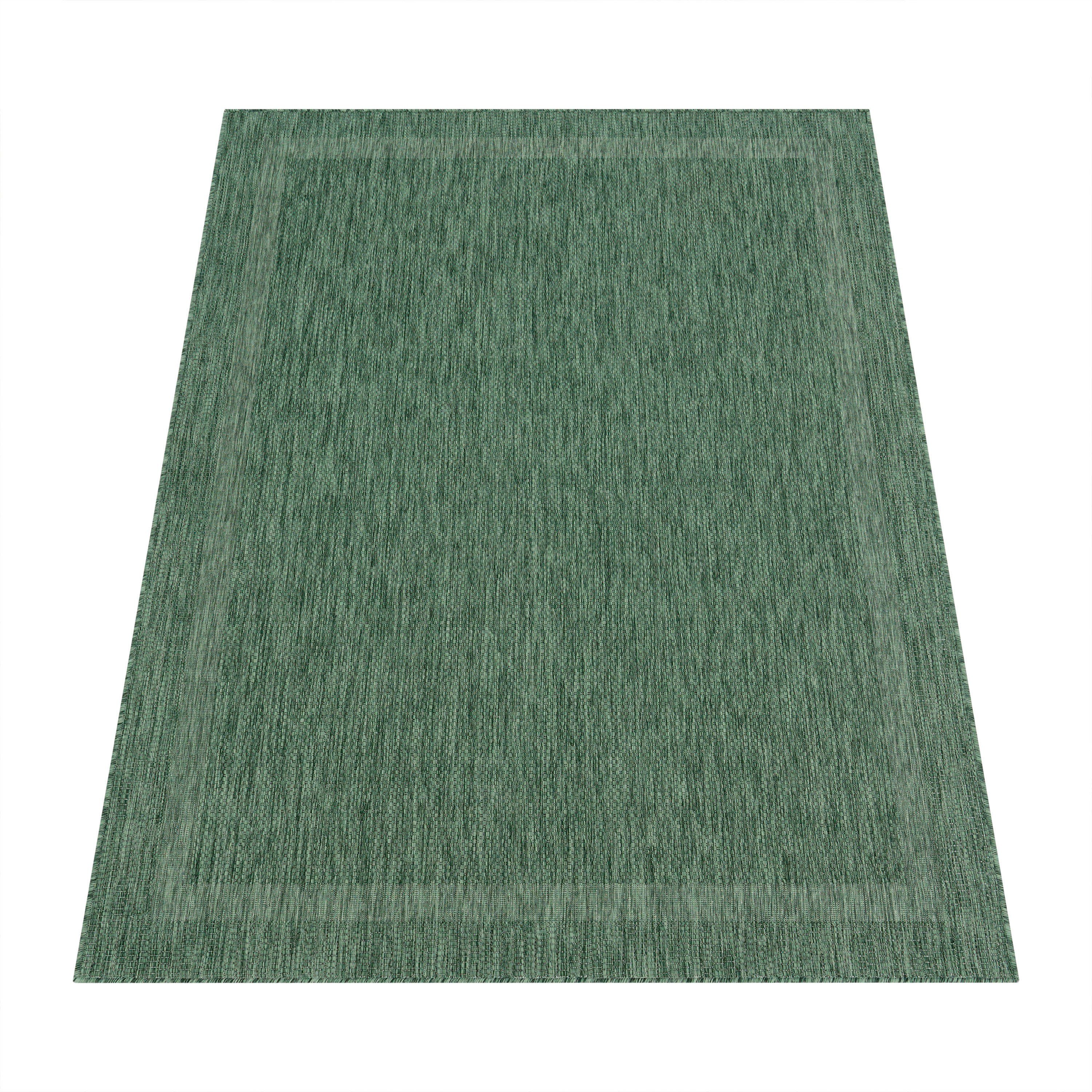 Paco Home Teppich Roma 272, rechteckig, Höhe: 4 mm, Flachgewebe, meliert, mit dezenter Bordüre, In- und Outdoor geeignet