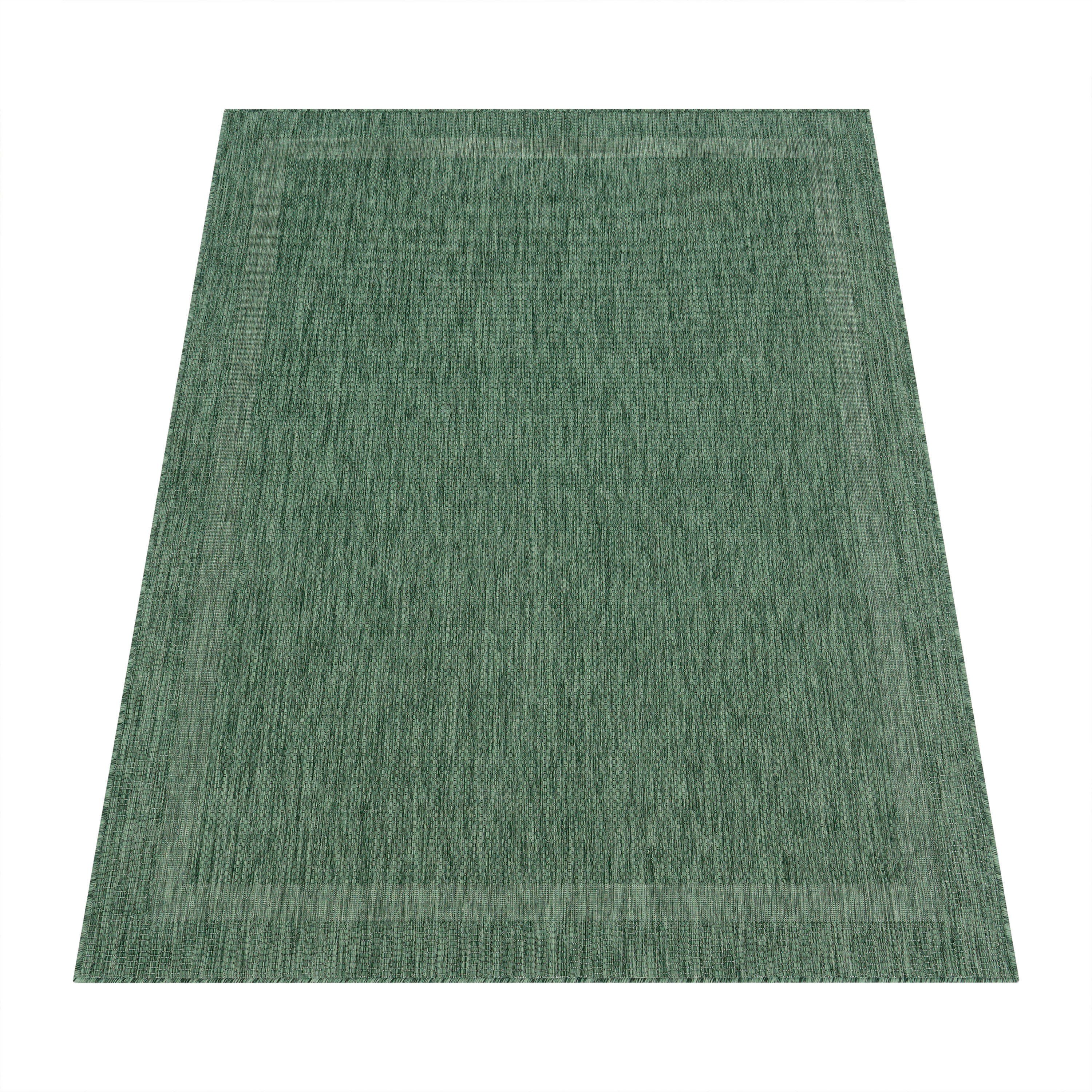 Teppich Roma 272, Paco Home, rechteckig, Höhe: 4 mm, Flachgewebe, meliert,  mit dezenter Bordüre, In- und Outdoor geeignet