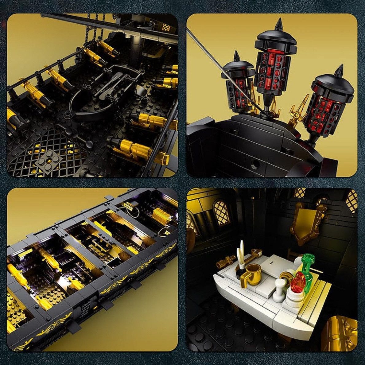 Reobrix 66036 Black Pearl Piratenschiff Konstruktions-Spielset, (4304 St) – Bild 3 von 5