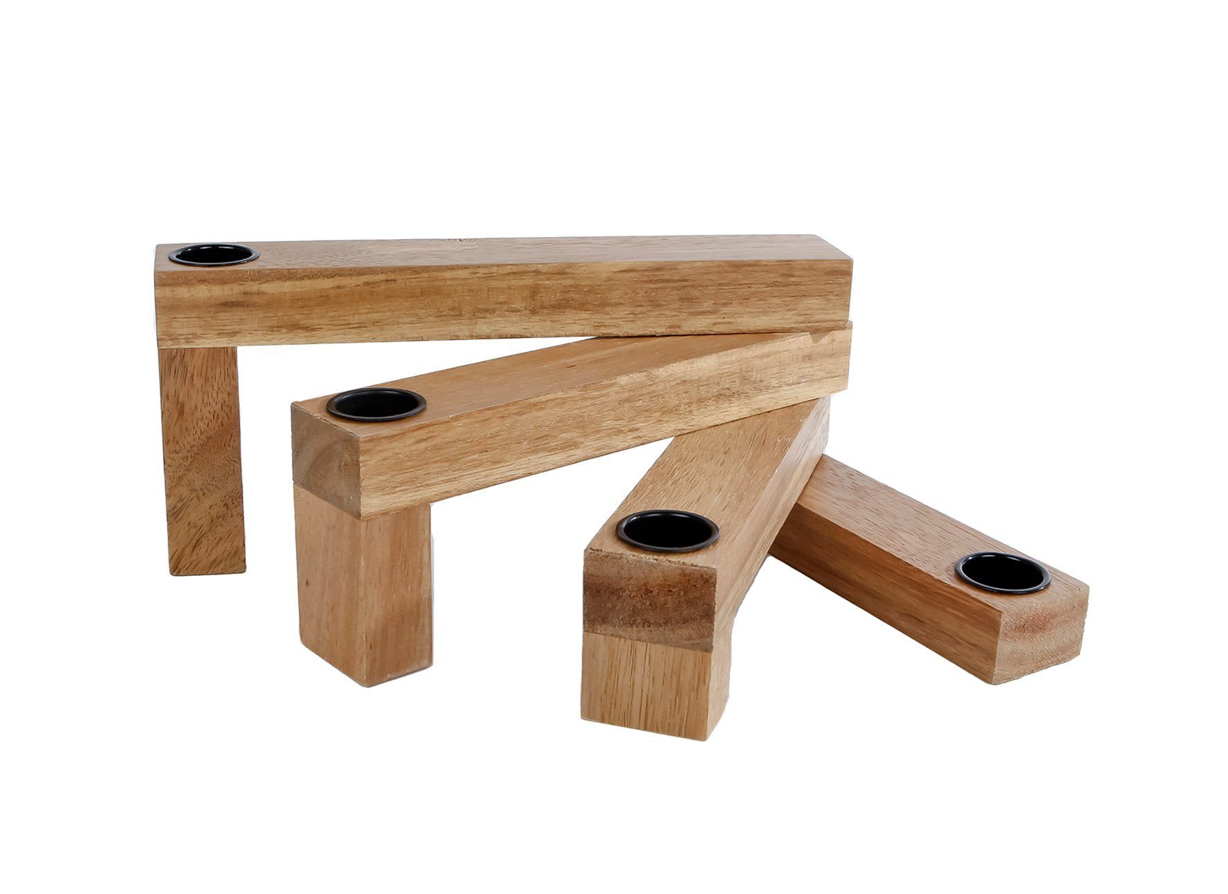 Tischkerzenhalter Holz Kerzenhalter klappbar für 4 Stabkerzen