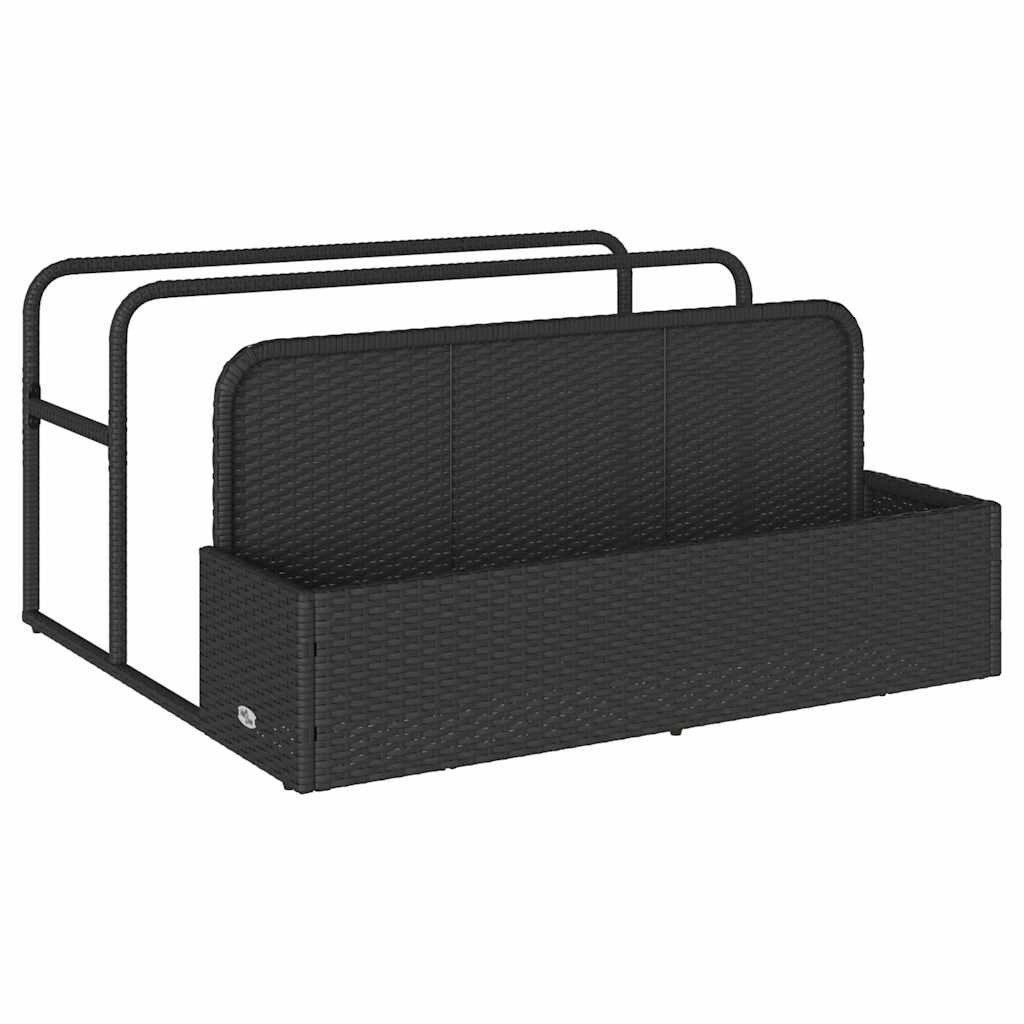 vidaXL Regal Schwarz Pool Aufbewahrungsbehälter Schwarz 110x100x57 cm Polyrattan fü