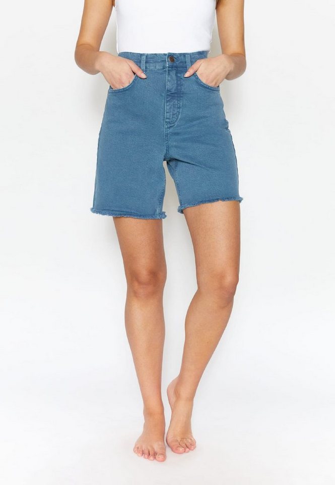 ANGELS Relax-fit-Jeans Jeansshorts Mila in unifarbenem Denim