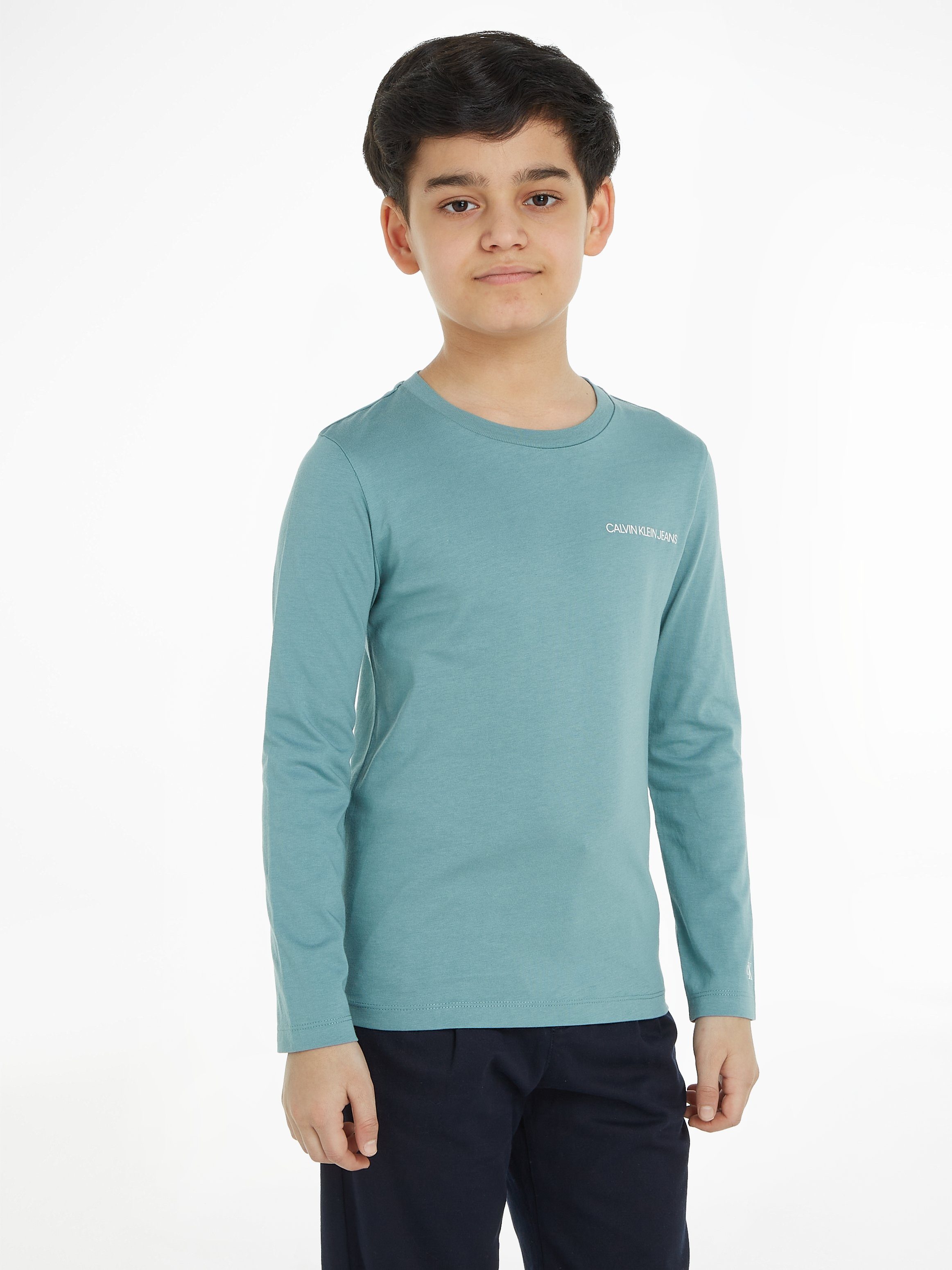 Calvin Klein Jeans Langarmshirt CHEST INST. SHIRT Arctic LS Kinder für T