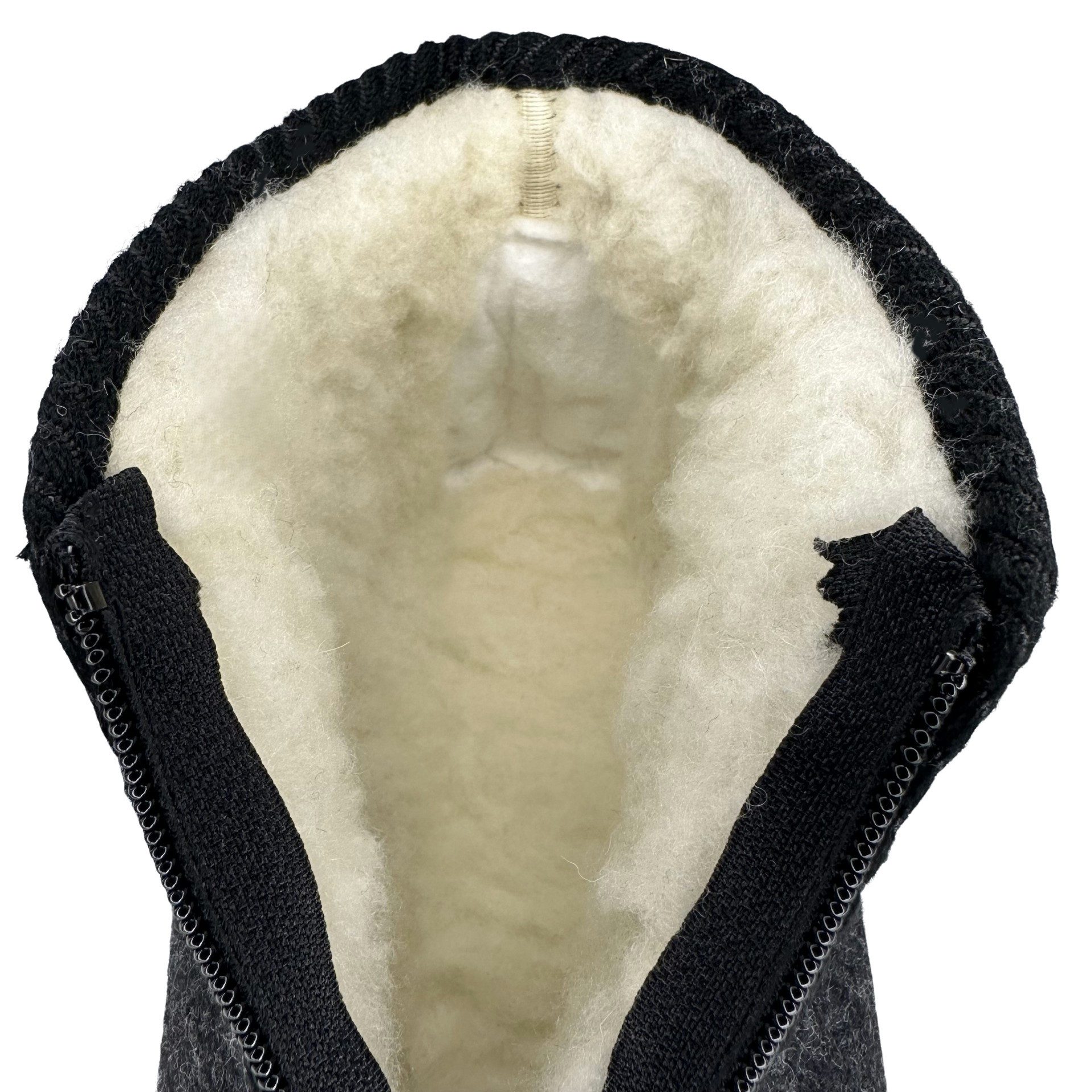 zelbut Herren Winter Filz Hausschuhe Schafwolle Hausstiefel Hüttenschuhe Reißverschluss