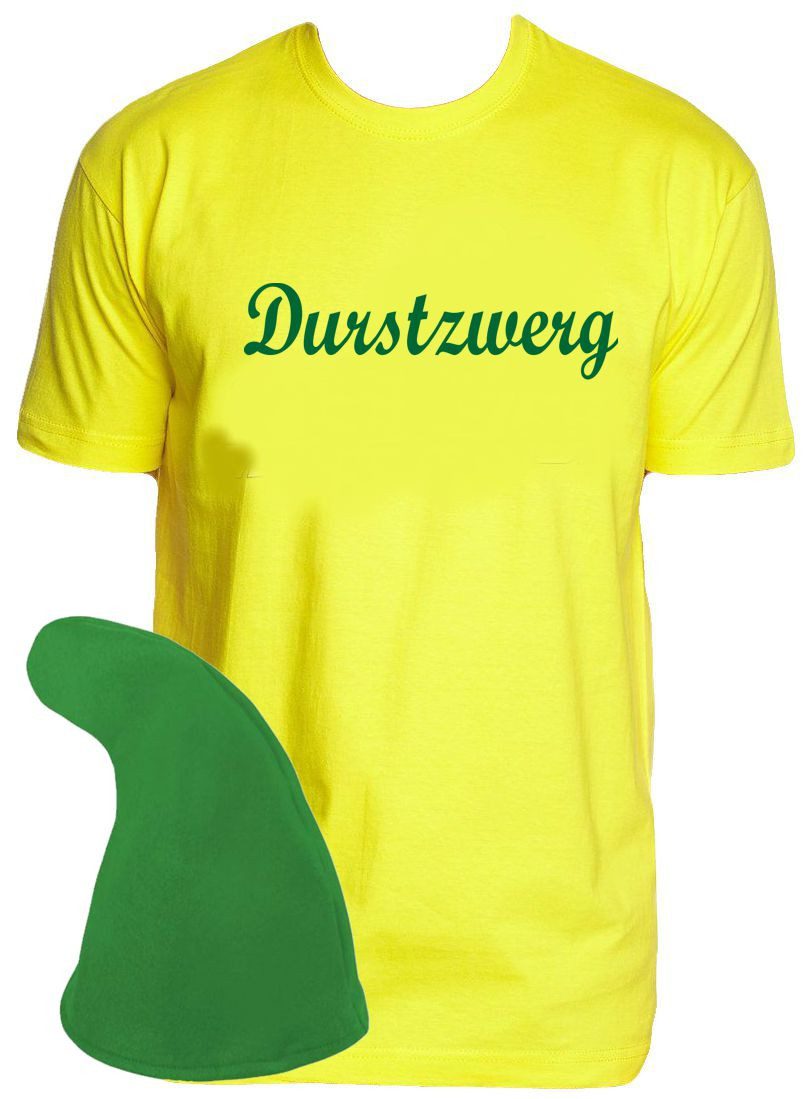 coole-fun-t-shirts Kostüm Durstzwerg Kostüm T-Shirt + Zwergenmütze S - 5XL